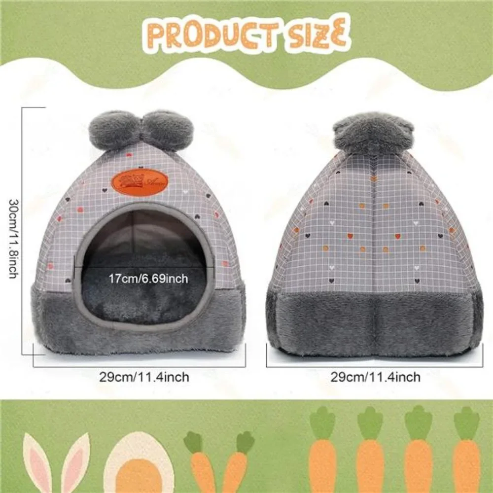 Bunny Bed Warm Guinea Pig Cave Beds Cute Bowknot House Big Hideouts Cage